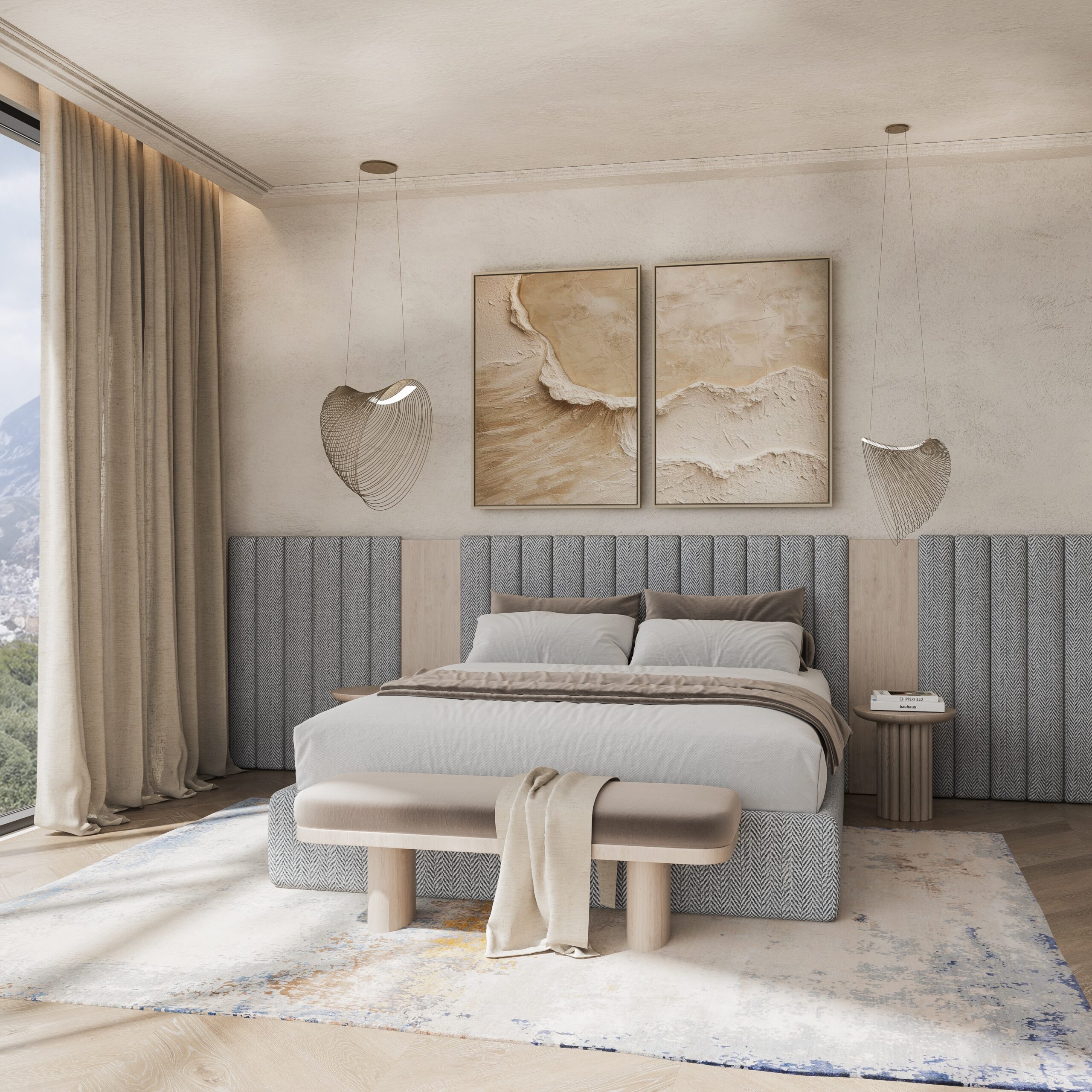 Miegamojo kambario interjero sprendimai