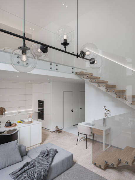 Modern apartment interior. 3D generated image.